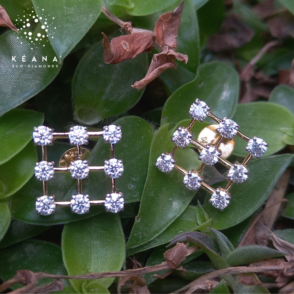Square Matrix Studs | Kéana Eco-diamonds